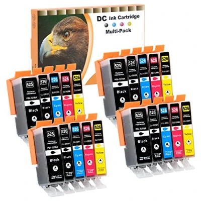 Abbildung von D&amp;C 20x Druckerpatronen Kompatibel für Canon PGI 525 CLI 526 Pixma IP4950 IX6550 MG5250 MG5300 MG5340 MG5350 MG6250 MG8150 MG8250 MX885 MX895 IP4840 IP4850 IP4900 MG5140 MG5150 MG5240
