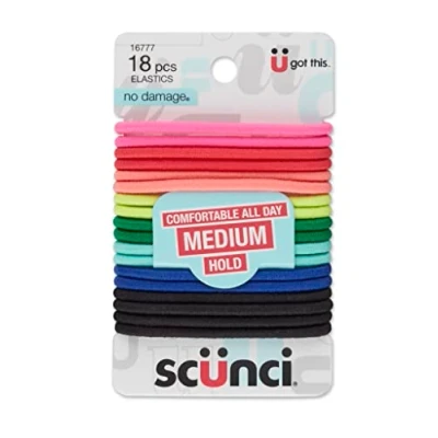 Abbildung von Scunci NO DAMAGE HAIR ELASTICS 18 PCS ASSORTED COLORS by