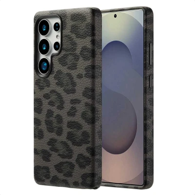 Abbildung von Samsung Galaxy S25 Ultra Hülle MagSafe Kunstleder Selencia Backcover Handyhülle Schwarz
