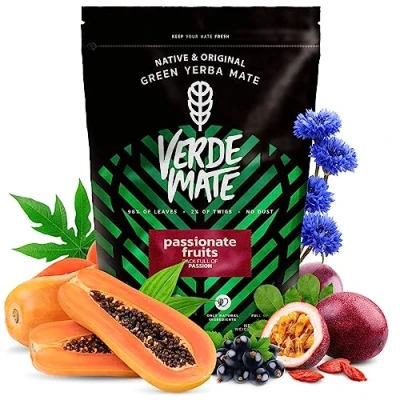Abbildung von Verde Mate Green Passionate Fruits 0,5kg Früchte Tee Exotische Komposition aus Die Kraft der fruchtigen Erfrischung Natürliche Anregung Brasilien 500 g