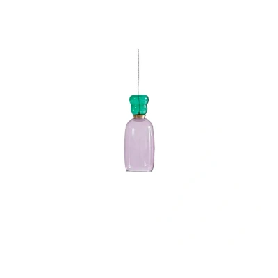 Abbildung von Lucande LED Hängelampe Fay, lila/dunkelgrün, Glas, Ø 15 cm