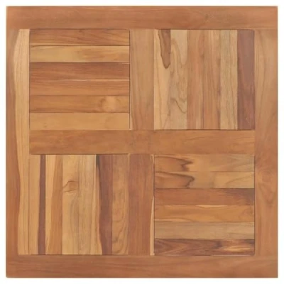 Abbildung von vidaXL Teak Massiv Tischplatte Massivholzplatte Holzplatte Ersatztischplatte Holz Platte für Esstisch Esszimmertisch Quadratisch 80x80x2,5cm