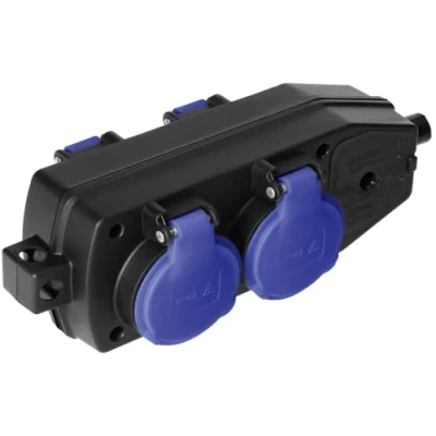 Abbildung von ORNO AE 13237(GS) Hermetischer Verteiler mit 4 Steckdosen Schlagfest IP44 Stecker Schuko Version