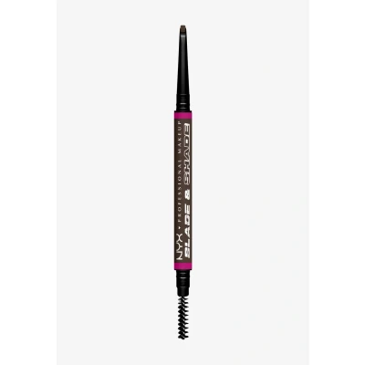 Abbildung von NYX Professional Makeup Augenbrauenstift, Mit zweiseitiger Spitze zum Definieren der Augenbrauen, Bis zu 16h wischfest und farbecht, Vegane Formel, Blade &amp; Shade Nano, Farbton: Ash Brown