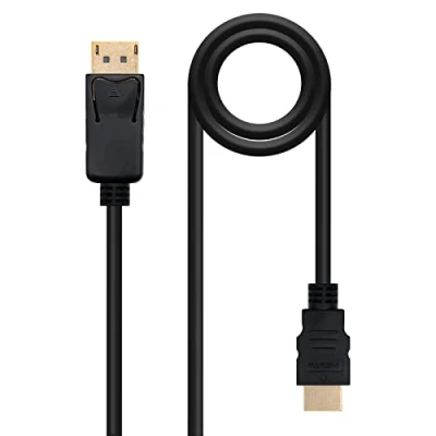 Abbildung von NANOCABLE 10.15.4300 Displayport auf HDMI Konverterkabel, Displayport/Stecker HDMI/Stecker, Schwarz, 0,5 m