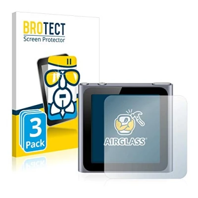 Abbildung von BROTECT Schutzglas für Apple iPod nano 2011 (6. Gen.) (3 Stück) Schutzfolie Panzer Folie Glas [Extrem Kratzfest 9H, Anti Fingerprint,