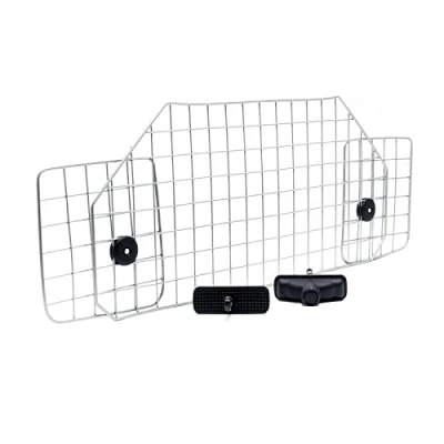 Abbildung von Wiltec Hundegitter fürs Auto Modell E, 42 cm hoch, verstellbare Breite 90 128cm, Trenngitter universell einsetzbar für Kofferraum