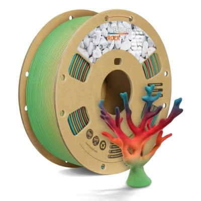 Abbildung von OVERTURE Rock PLA Filament 1.75mm, Marble 1kg Spule (2.2lbs), Maßgenauigkeit +/ 0.02mm, für Drucker 3D (Rock Regenbogen)