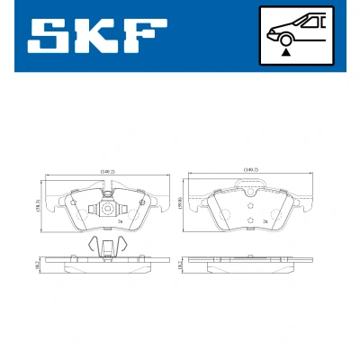 Abbildung von SKF VKBP 80205 Bremsbelagsatz für Verschleißwarnanzeiger vorbereitet