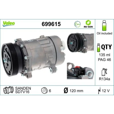 Abbildung von Kompressor, Klimaanlage VALEO 699615
