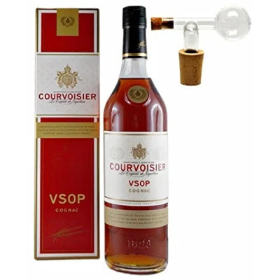 Abbildung von Cognac Courvoisier VSOP + Glaskugelportionierer zum feinen Dosieren
