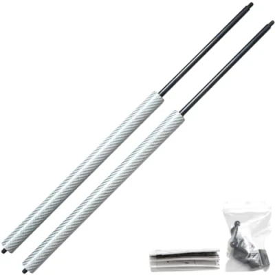 Abbildung von JINGLINGKJ Fronthaube für 2005 2015 Navara D40 modifizierte Gasstoßdämpfer Gas Aufladung 2 Stück … (Silver Carbon Fiber)