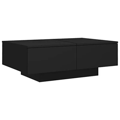 Abbildung von vidaXL Couchtisch mit Schublade Beistelltisch Wohnzimmertisch Kaffeetisch Sofatisch Teetisch Tisch Wohnzimmer Schwarz 90x60x31cm Holzwerkstoff