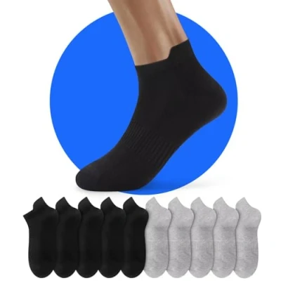 Abbildung von NUOZA Socken Herren 39 42 Sneakersocken Damen Kurze Sportsocken Kurzsocken Low Trekkingsocken Anti Schweiß Running Grau 10 Paar