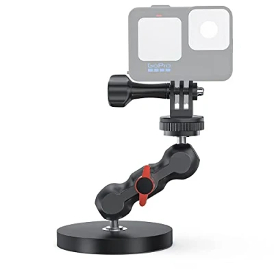 Abbildung von SUREWO Magnetische Kamerahalterung mit Mini Universal Kopf, Halterung 1/4&quot; 20 Gewinde Kompatibel GoPro Hero 13 12 11 10 9 8 7 6 5 Black,DJI Osmo Action Pro/4/3,Crosstour/Campark