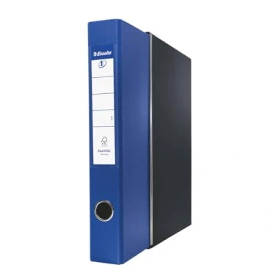 Abbildung von Esselte Eurofile Ordner mit Hebelmechanik und Hülle, Protokoll Format, Karton Kunststoffbeschichtung Dorso 5 cm blau
