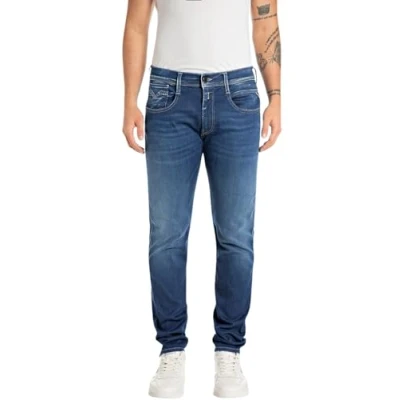 Abbildung von Replay Herren Jeans Anbass Slim Fit Hyperflex mit Stretch, Blau (Medium Blue 009 7), 30W / 30L