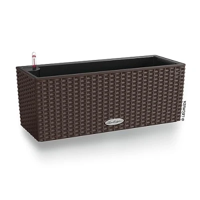Abbildung von LECHUZA BALCONERA Cottage 50, Pflanzgefäß, Wand montiert, Polypropylen (PP), Braun, Outdoor, Schwarz