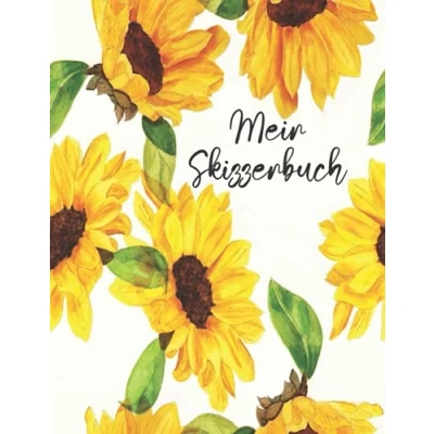 Abbildung von Skizzenbuch Sonnenblumen Motiv 120 Blanko Seiten DIN A4 weiß zum malen, zeichnen und skizzieren: Ideal für Skizzen, Zeichnungen, als Notizbuch, Tagebuch oder Zeichenbuch. Sehr schönes Sketchbook