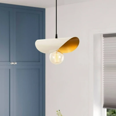 Abbildung von Hängeleuchte 1 Lampe Tools Metall Weiß und Gold Menzzo