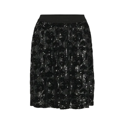 Abbildung von Kaffe Alinienrock, Damen, Größe: XL, Black dark silver sequin