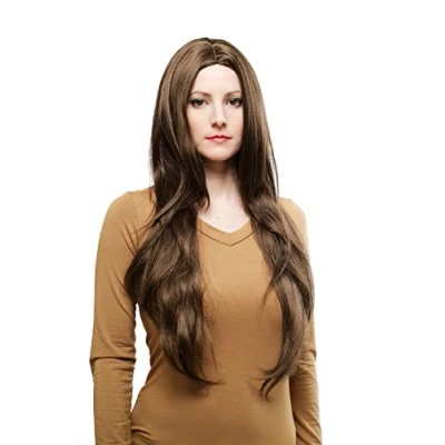 Abbildung von WIG ME UP 3217 8 Perücke dunkelbraun sehr lang glatt mit Mittelscheitel