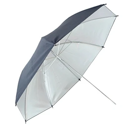Abbildung von DynaSun KU33SR 84cm Studio Schirm Softbox Silber Schwarz Studioschirm Reflektorschirm für Studio, Foto, Video und Fotografie