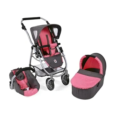 Abbildung von Bayer Chic 2000 Puppenwagen 3 in 1 Kombi EMOTION ALL Melange anthrazit ...