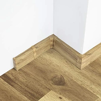 Abbildung von [DQ PP] 1 x Innenecke 55mm PVC Eiche Sutter Laminatleisten Fussleisten aus Kunststoff Laminat Dekore Fußleisten