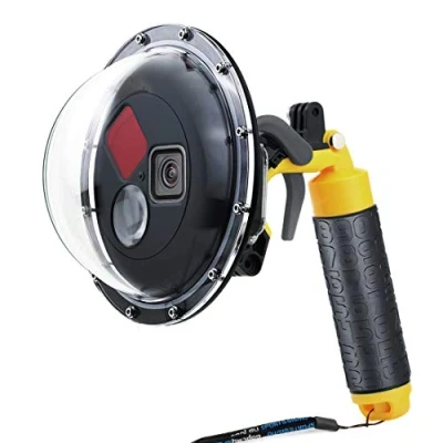 Abbildung von SOONSUN Dome Port für GoPro HERO 12 / 11 10 9 Schwarz, eingebauter roter facher Vergrößerung, Nahaufnahmefilter, Unterwasser Kuppelobjektiv mit wasserdichtem Gehäuse,