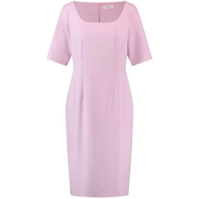 Abbildung von Gerry Weber Damen Etuikleid mit Halbarm Kurzarm, Schlitz unifarben knieumspielend Powder Pink 44