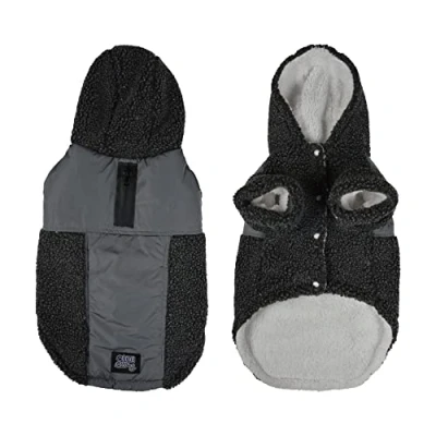Abbildung von dynamic24 Hundejacke, Hundejacke Mantel Hund anthrazit Gr. S