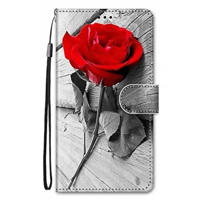 Abbildung von Nodigo EU für Samsung Galaxy A35 5G Hülle Leder Magnetisch Kickstand mit Kartenfach Tier Muster Motiv Lustig Design Book Flip Hüllen Handyhülle Tasche Case Rose