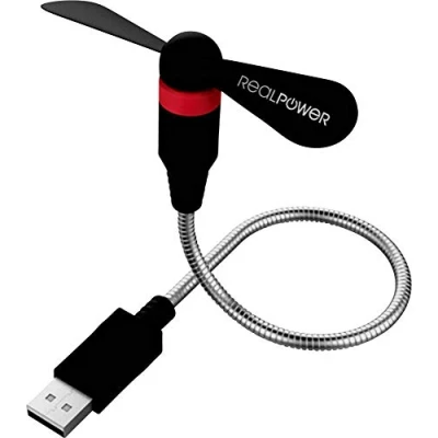 Abbildung von RealPower USB mini Fan schwarz (USB Ventilator flexibel)