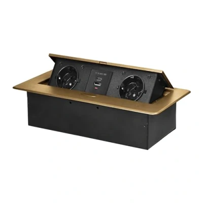 Abbildung von Miratic Schreibtisch Steckdose Tischsteckdose Versenkbar Modern mit Flachem Rand kein Stromkabel 2X USB Ladegerät (Typ A und C; 3,6A)