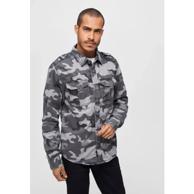 Abbildung von Brandit Vintage Hemd, Herren, Größe: 4XL, Grey camouflage