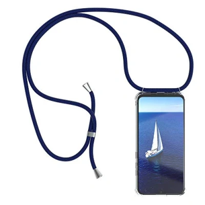 Abbildung von EAZY CASE Handykette kompatibel mit Honor 20 Lite/Huawei P Smart Plus (2019) Handyhülle Umhängeband, Handykordel Schutzhülle, Silikonhülle, Hülle Band, Stylische Kette, Navy Blau
