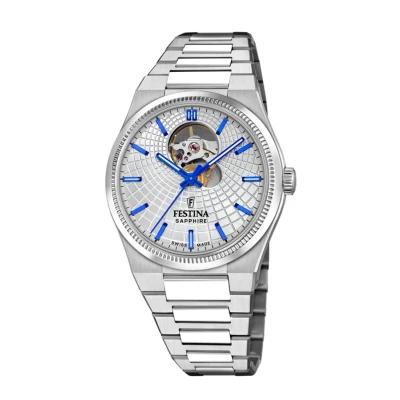 Abbildung von Festina RIVÉ Swiss MADE Uhr, Herren, Größe: One Size, Silver &amp; blue