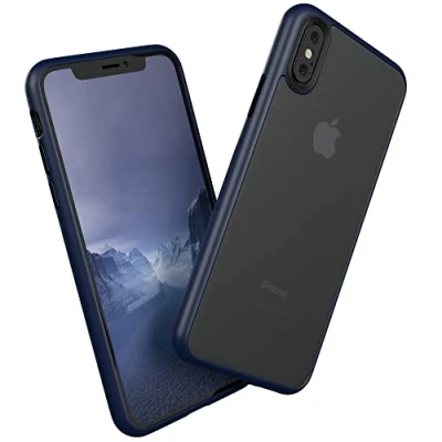 Abbildung von EAZY CASE Ultra Schutz Outdoor Hülle kompatibel mit iPhone X/XS, hochwertige Schutzhülle Aufprallschutz, Stoßfest und Kratzfest, dünne Handyhülle Kameraschutz, Dunkel Blau