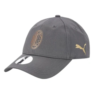 Abbildung von AC Milan Unisex Cappello TeamCap Kappe mit gebogenem Visier, verstellbar, offiziellem Logo, Grau/Gold, Einheitsgröße
