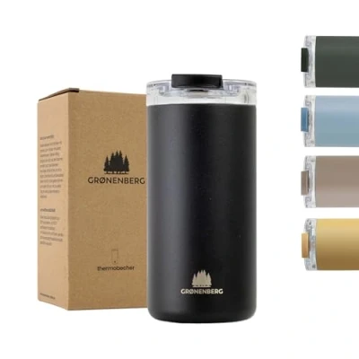 Abbildung von GRØNENBERG Thermobecher Kaffeebecher to go 473ml, 100% Auslaufsicher, Hält mind. 4 h warm, Recycelter Edelstahl