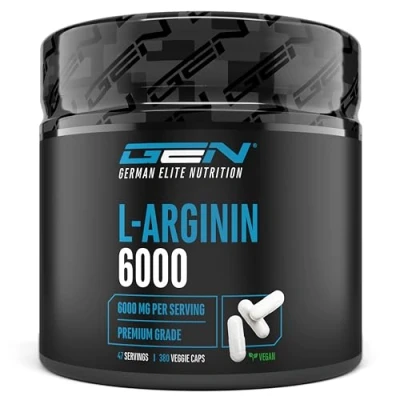 Abbildung von L Arginin 380 vegane Kapseln 6000 mg pflanzliches HCL pro Tagesportion (= 4980 reines Arginin) Reine Aminosäure Hochdosiert
