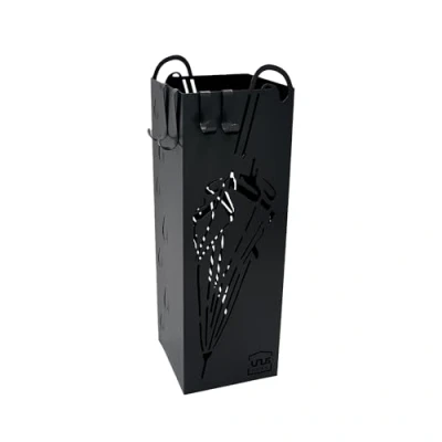 Abbildung von UNUS HOME Schirmständer mit Abtropfschale, Regenschirm Dekor (49x15,7x15,7cm (HxBxB), Metall 4 Haken, Regenschirmständer, Regenschirmhalter,