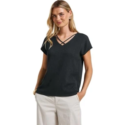 Abbildung von Street One MIT BÄNDERN Tshirt print, Damen, Größe: 44, Grün