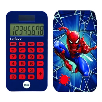 Abbildung von Lexibook Marvel Spider Man Taschenrechner, Klassische und erweiterte Funktionen, schützende Hartschale, batteriebetrieben, blau/rot, C45SP