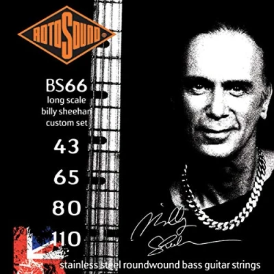 Abbildung von Rotosound Edelstahlsaiten Billy Sheehan für E Bass, Runddraht, Stärke 43 65 80 110