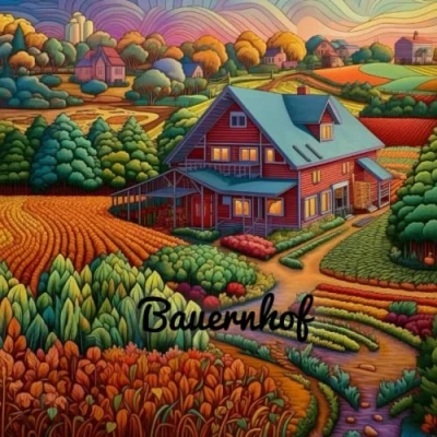 Abbildung von das Bauernhof Malbuch mit Tieren und Landschaft für Erwachsene (Natur Malbücher schöne Blumen, atemberaubende Landschaften gemütliche Häuser)