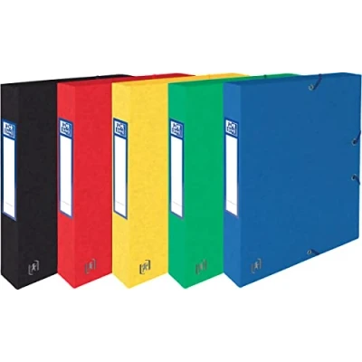 Abbildung von Oxford Sammelbox A4, aus Karton, 4 cm Rückenbreite, sortiert, 9 Stück