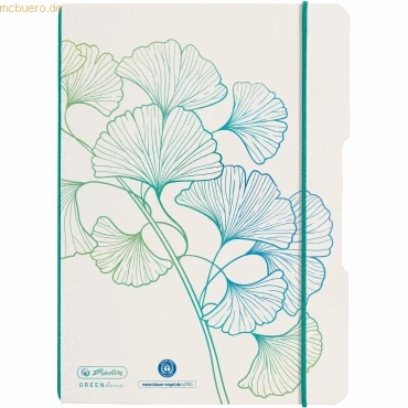 Abbildung von herlitz 50033676 Notizheft flex A5, 40 Blatt, punktiert, Motiv: GREENline Ginkgo, 1 Stück