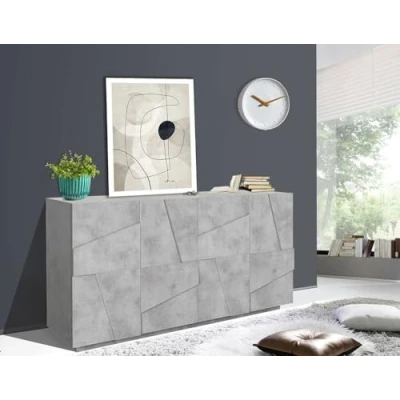 Abbildung von Dmora Modernes Sideboard mit 4 Türen, Made in Italy, Küchen Sideboard, Wohnzimmer Design Buffet, 162x44h86 cm, Farbe Schiefergrau